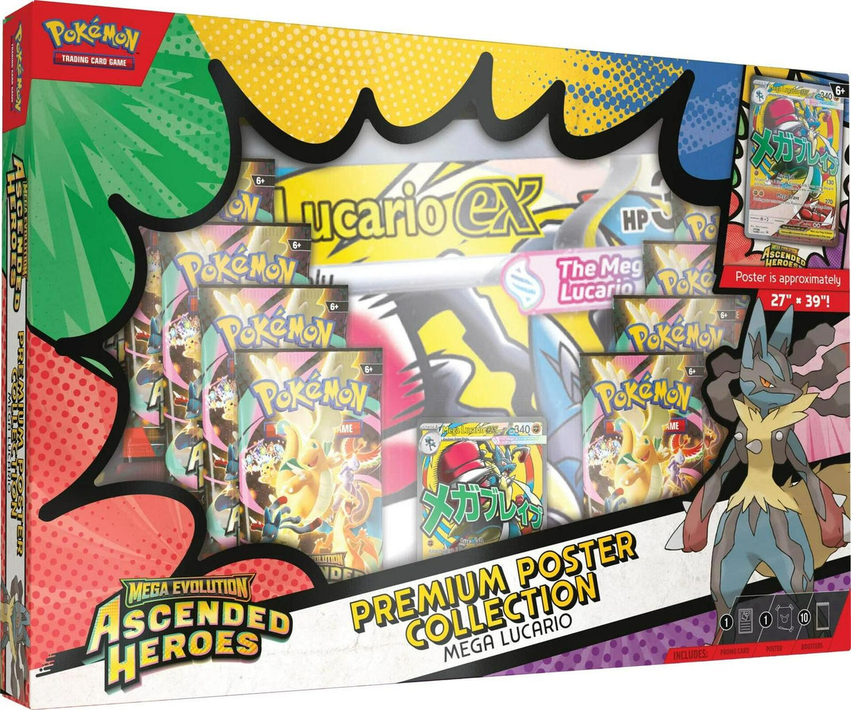 Pokemon TCG: Mega Evolution- Ascended Heroes Premium Poster Collection- Mega Lucario
